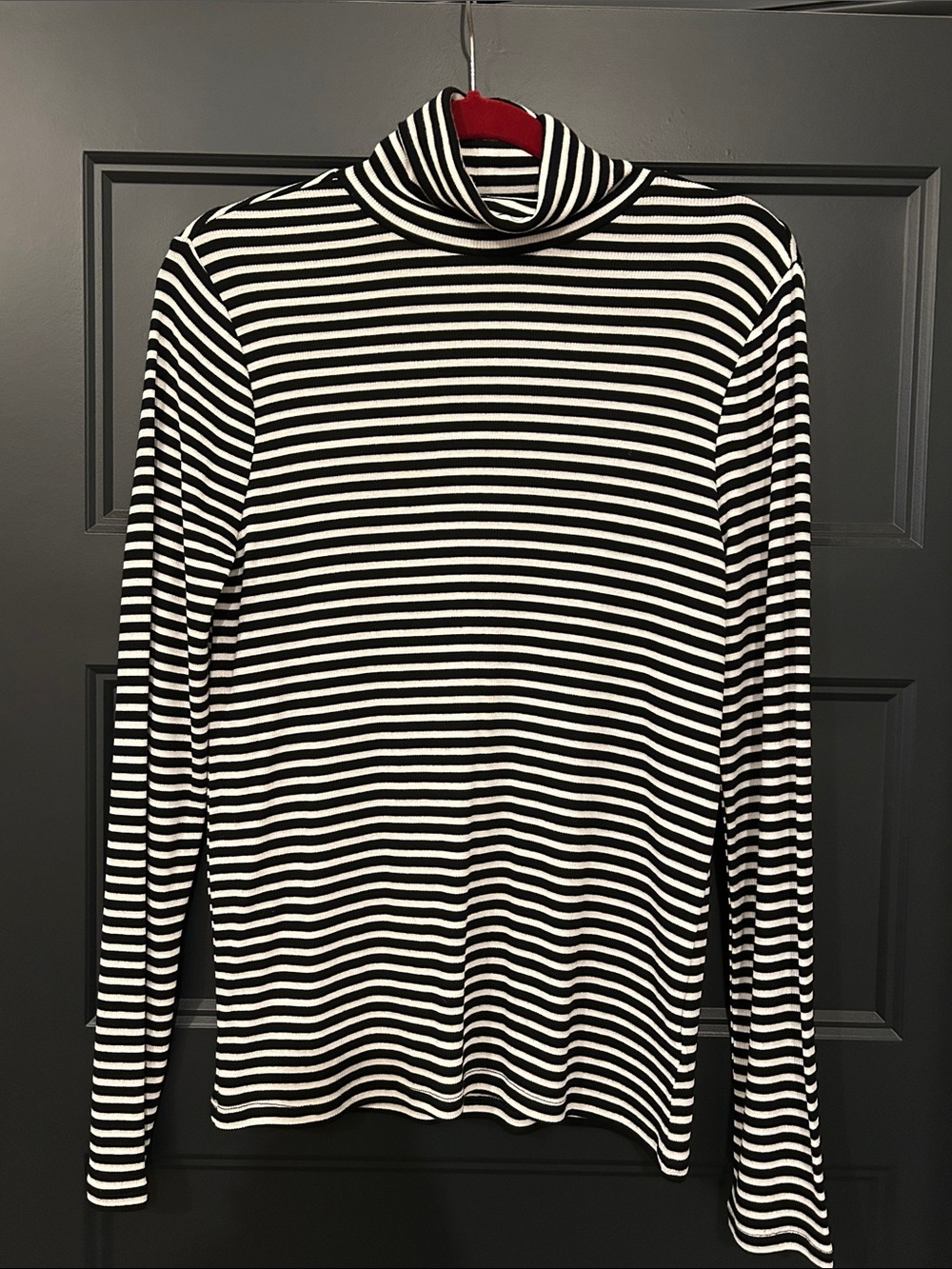 GAP Black & White Striped Turtleneck